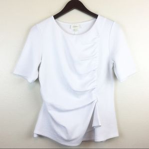 Anthropologie Deletta White Wrap Top